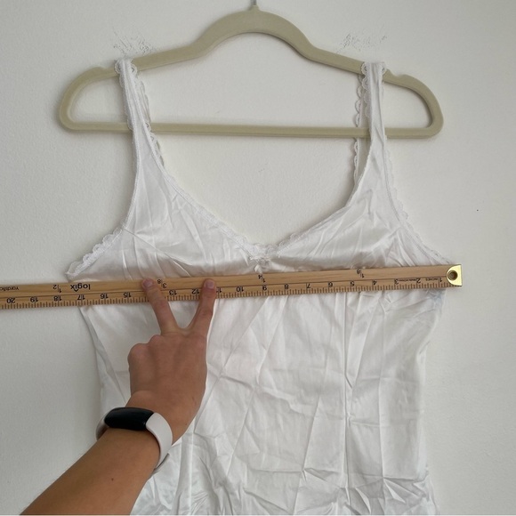 Vintage y2k satin slip tank cami Warner’s White Lace feminine coquette dainty S - Picture 7 of 8